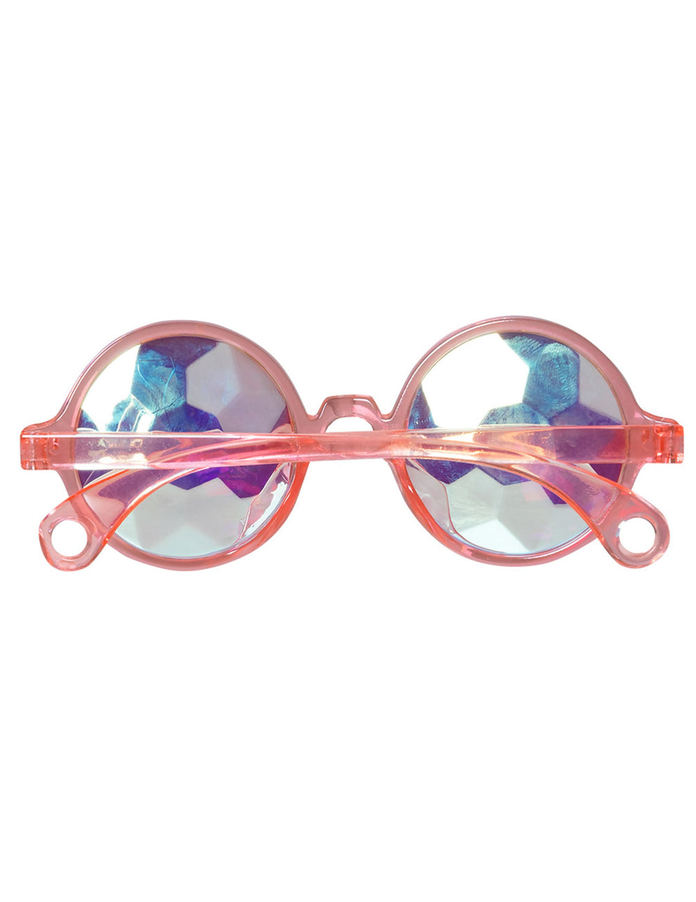 Vue de dos des lunettes rondes à prismes pour adulte