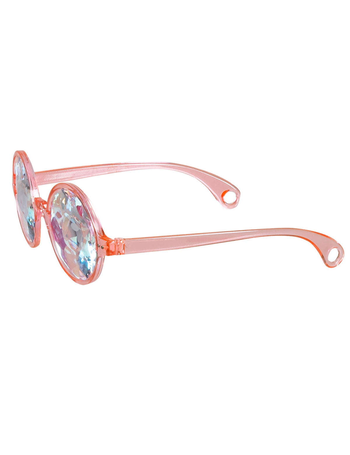 Vue de profil des lunettes rondes à prismes pour adulte