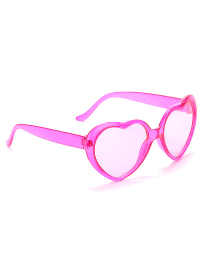 Óculos cor-de-rosa coração plástico adulto