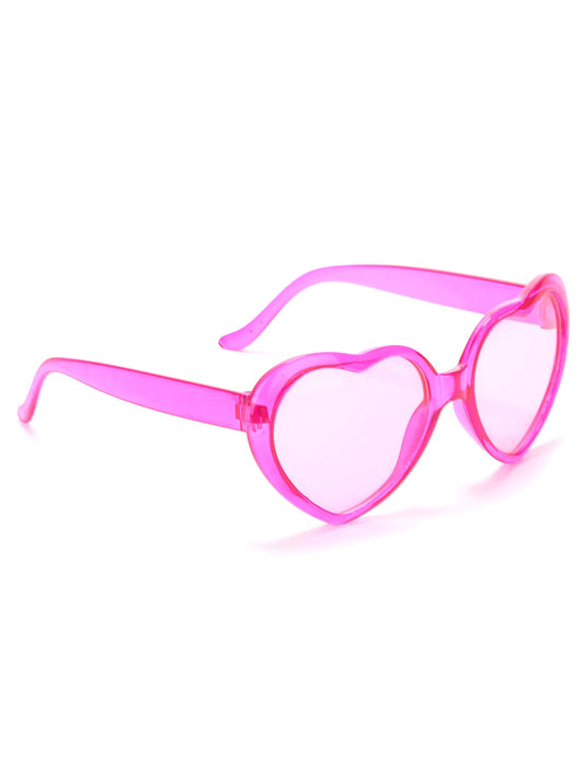 Óculos cor-de-rosa coração plástico adulto