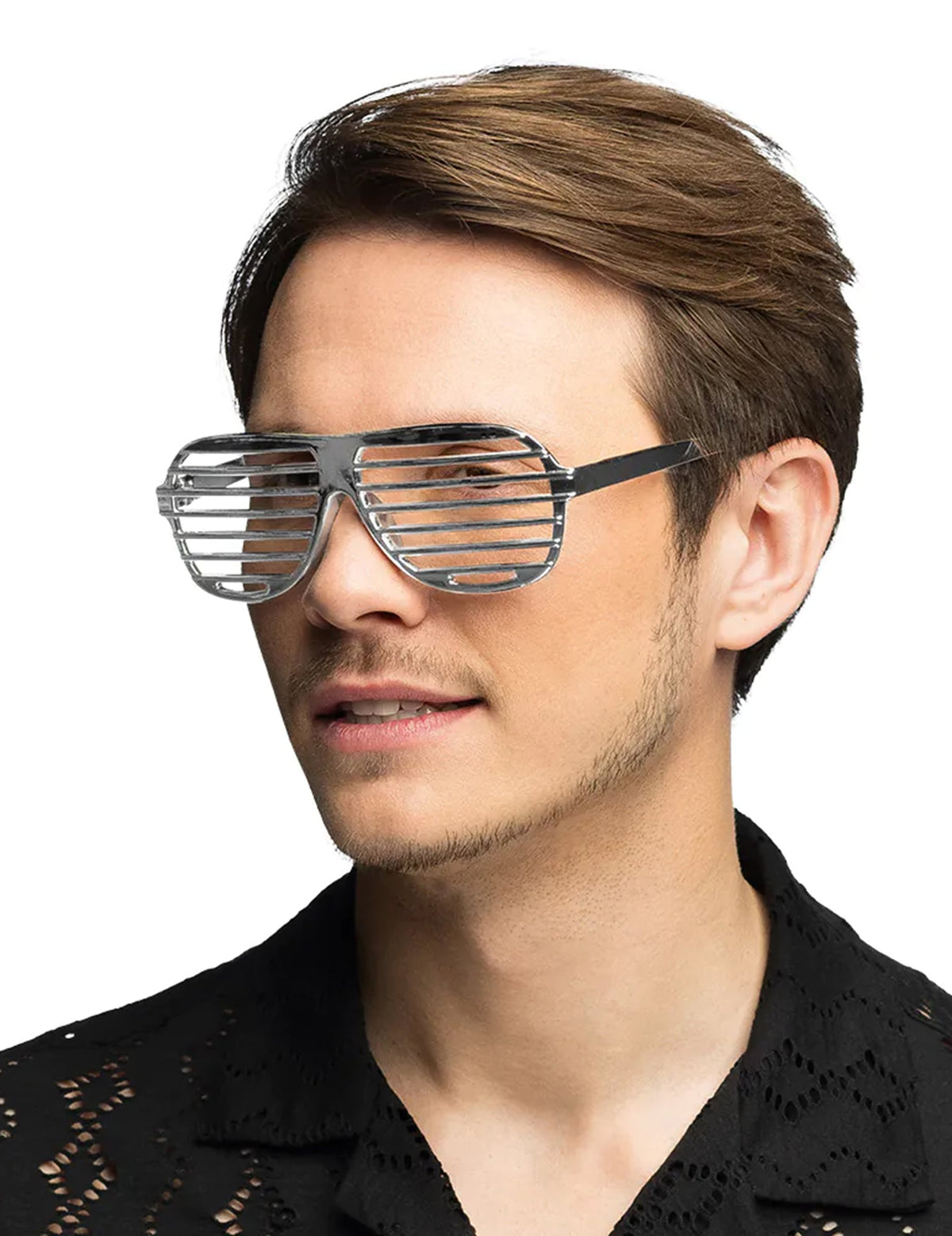 Lunettes striées pour adulte argentées