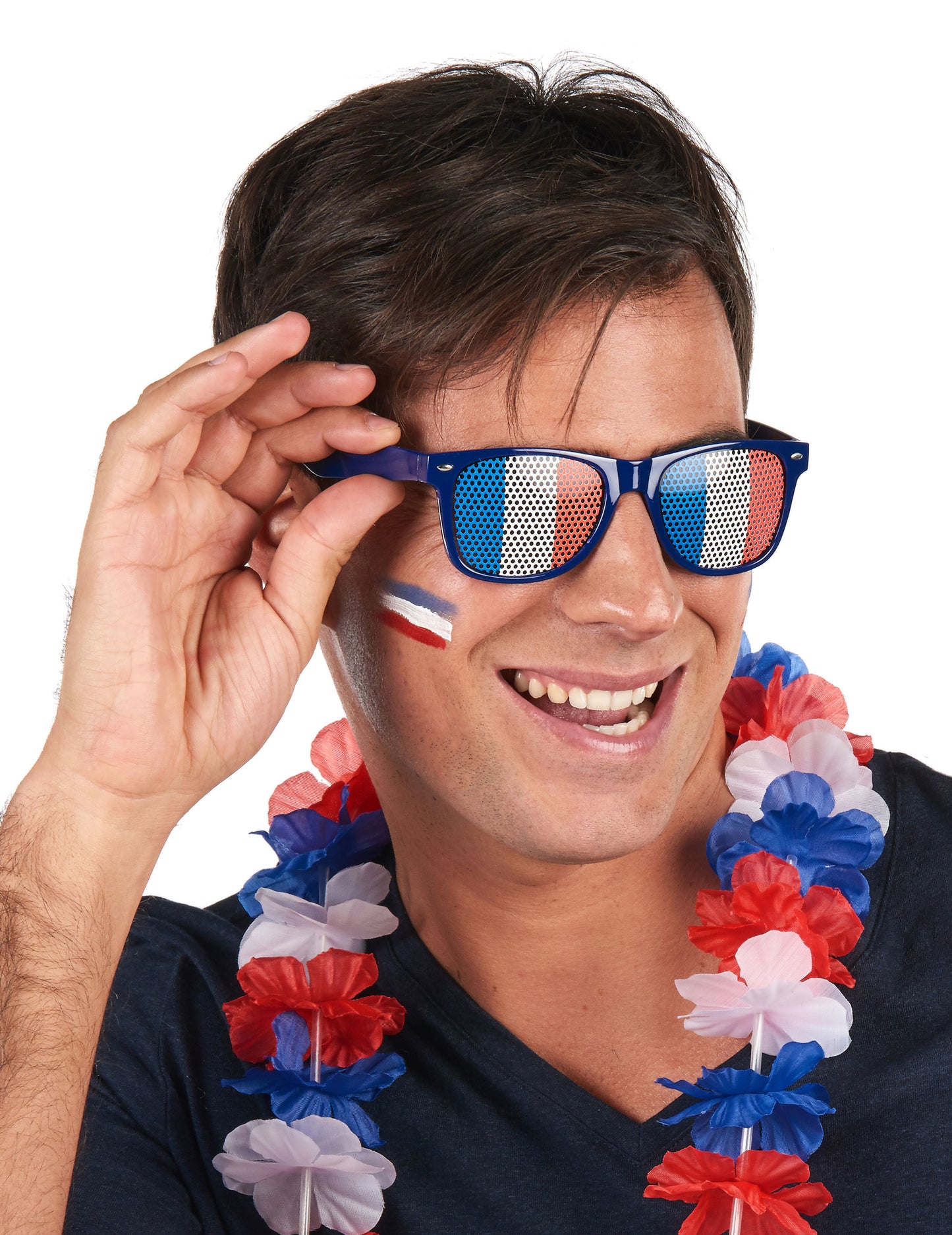 Óculos torcedor com bandeira francesa - adulto