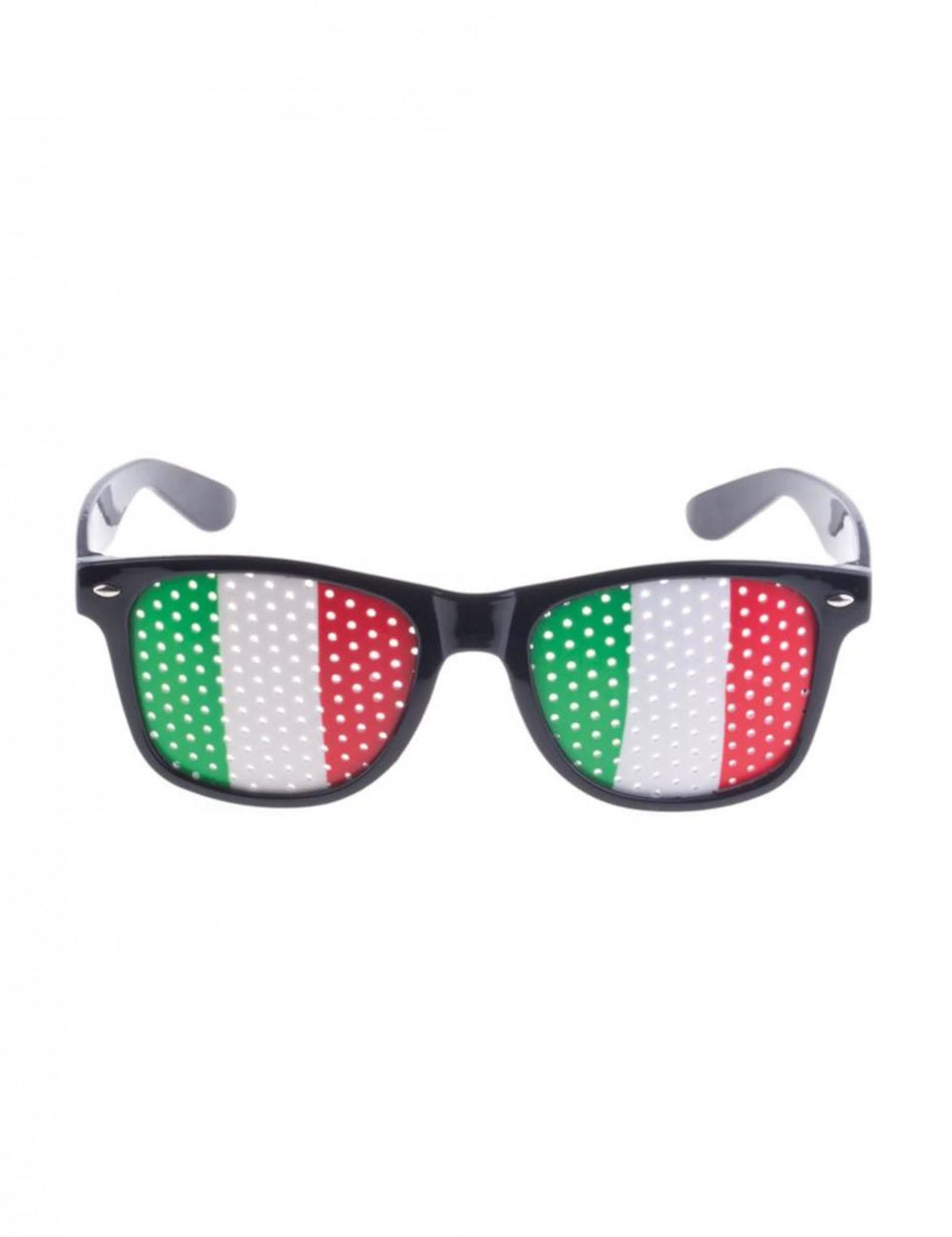 óculos adepto bandeira itália para adulto armação preta e lentes perfuradas tricolores