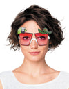Lunettes tequila paf pour adulte rouges avec motifs citron sel et sombrero
