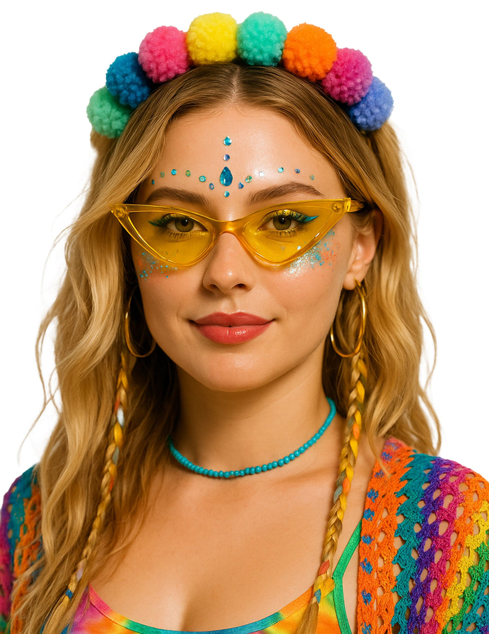 Lunettes triangle pour adulte jaunes