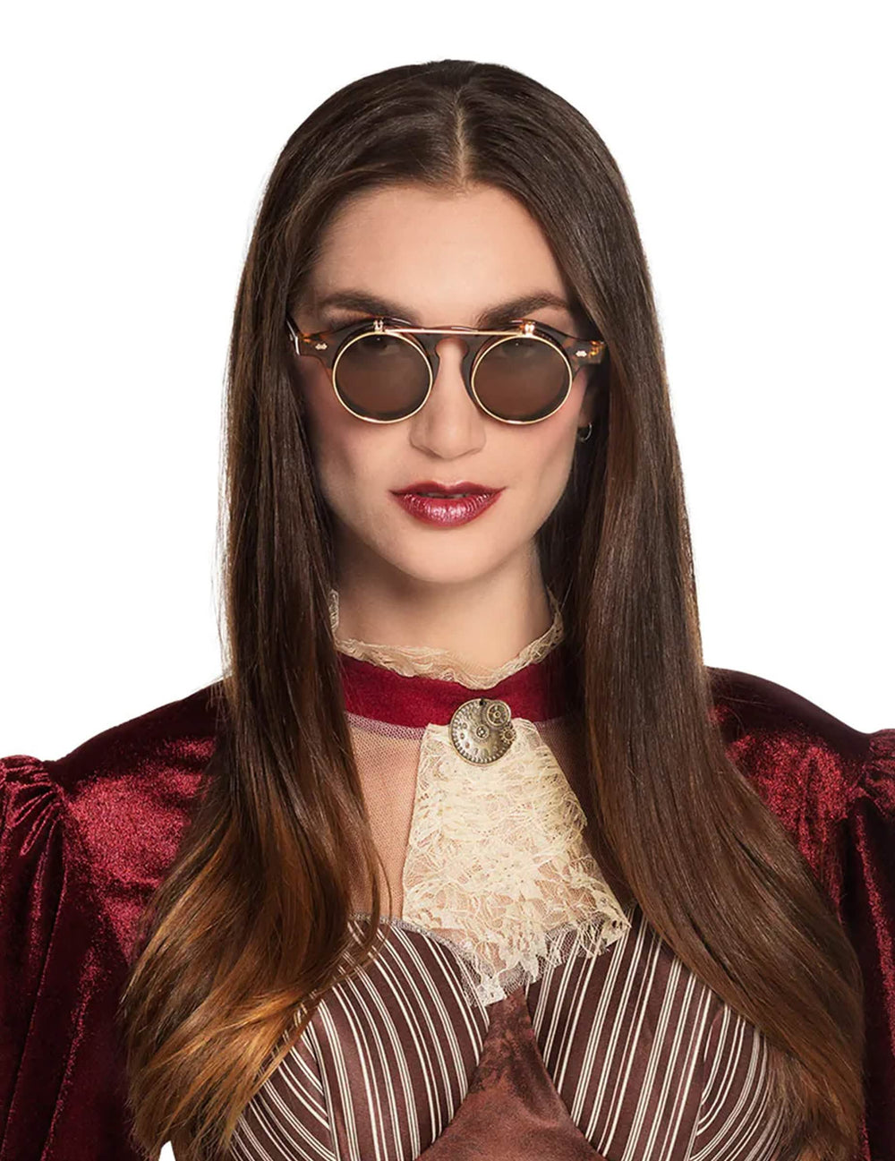 óculos vintage steampunk para adulto castanho e dourado