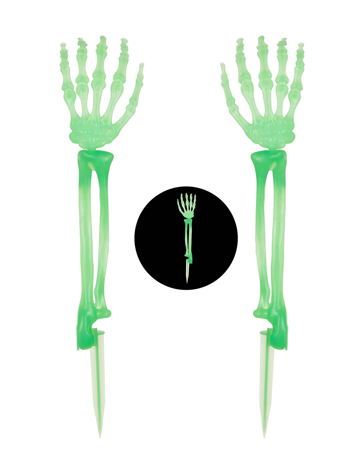 Mãos de esqueleto fosforescentes 46 cm