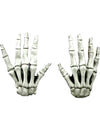 Gants courts squelette pour adulte blanc et noir