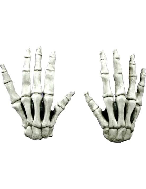 Gants courts squelette pour adulte blanc et noir