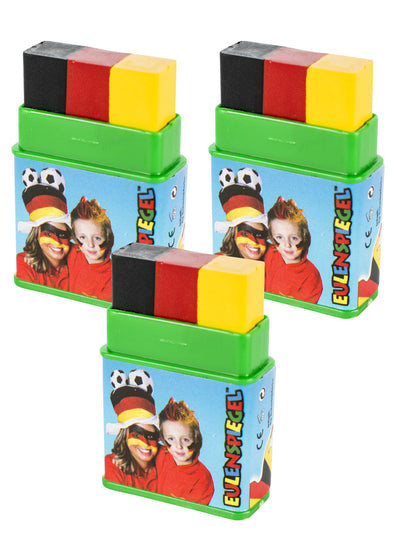 Stick de maquillage Allemagne pour supporters lot de 3 noir rouge et jaune