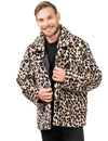 Manteau en fausse fourrure léopard pour adulte marron et noir
