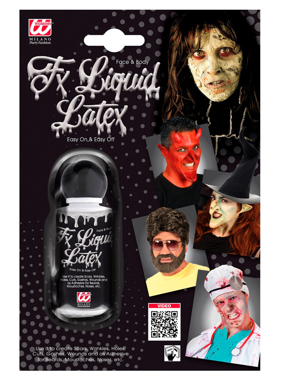 Gros plan sur l'effet de blessure du maquillage latex liquide blanc pour adulte