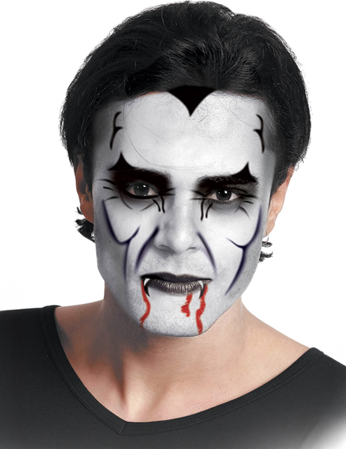 Maquilhagem de vampiro para adulto black and white com 2 lápis