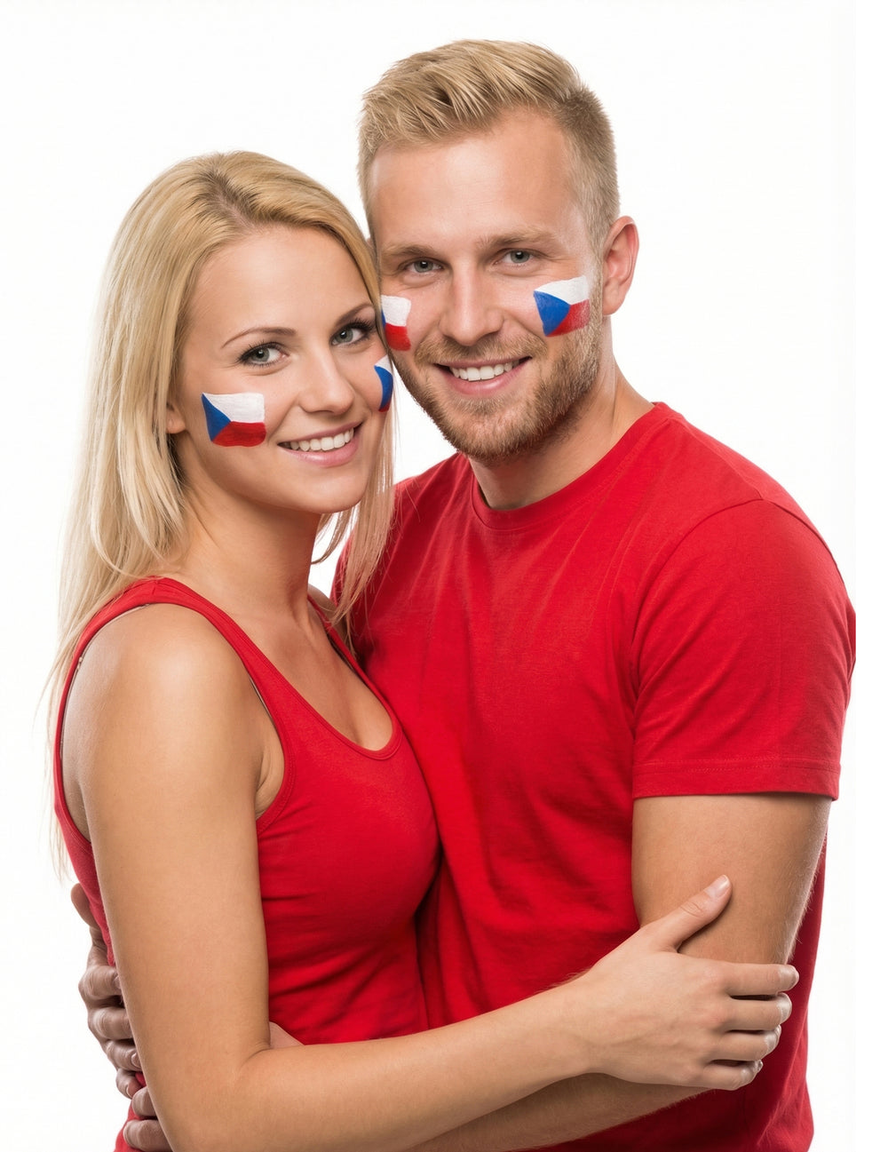 Exemple d'utilisation sur un couple du maquillage supporter France