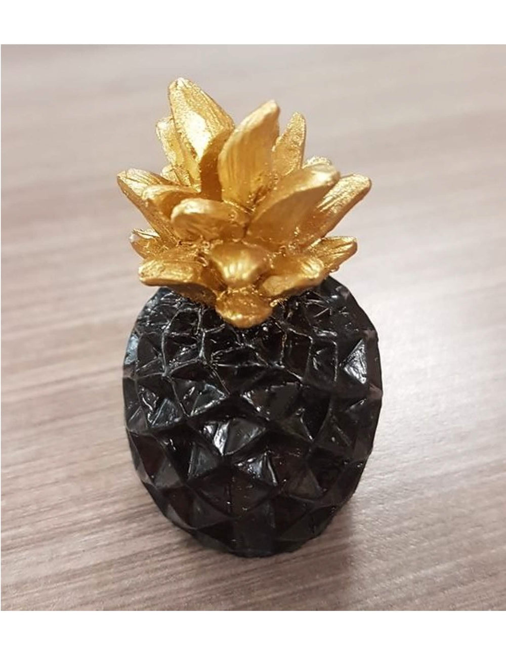 Marcador de lugar em resina ananás chique para festa tropical preto e dourado