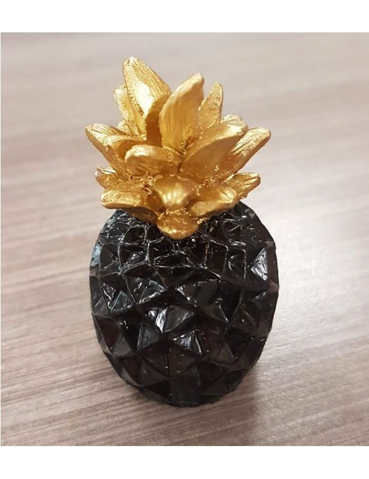 Marcador de lugar em resina ananás chique para festa tropical preto e dourado