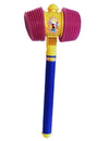 Marteau clown pour déguisement rose jaune et bleu