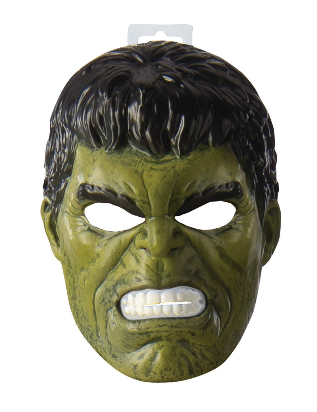 Vista frontal da meia-máscara Hulk