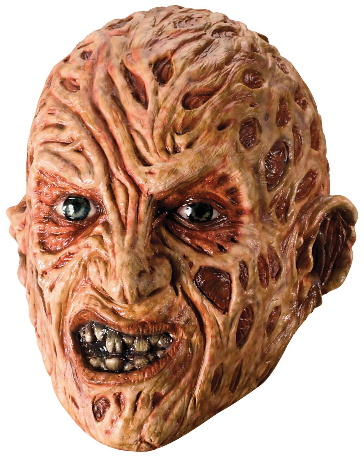 Masque 3/4 Freddy Krueger pour adulte effet peau brûlée beige et marron