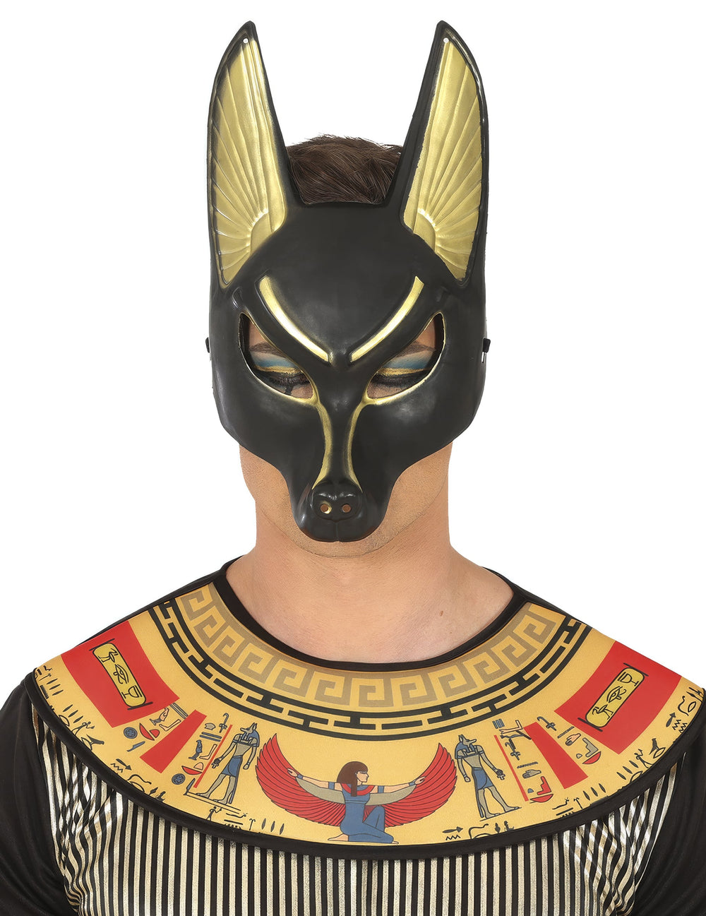 Masque d'Anubis pour adulte noir et or