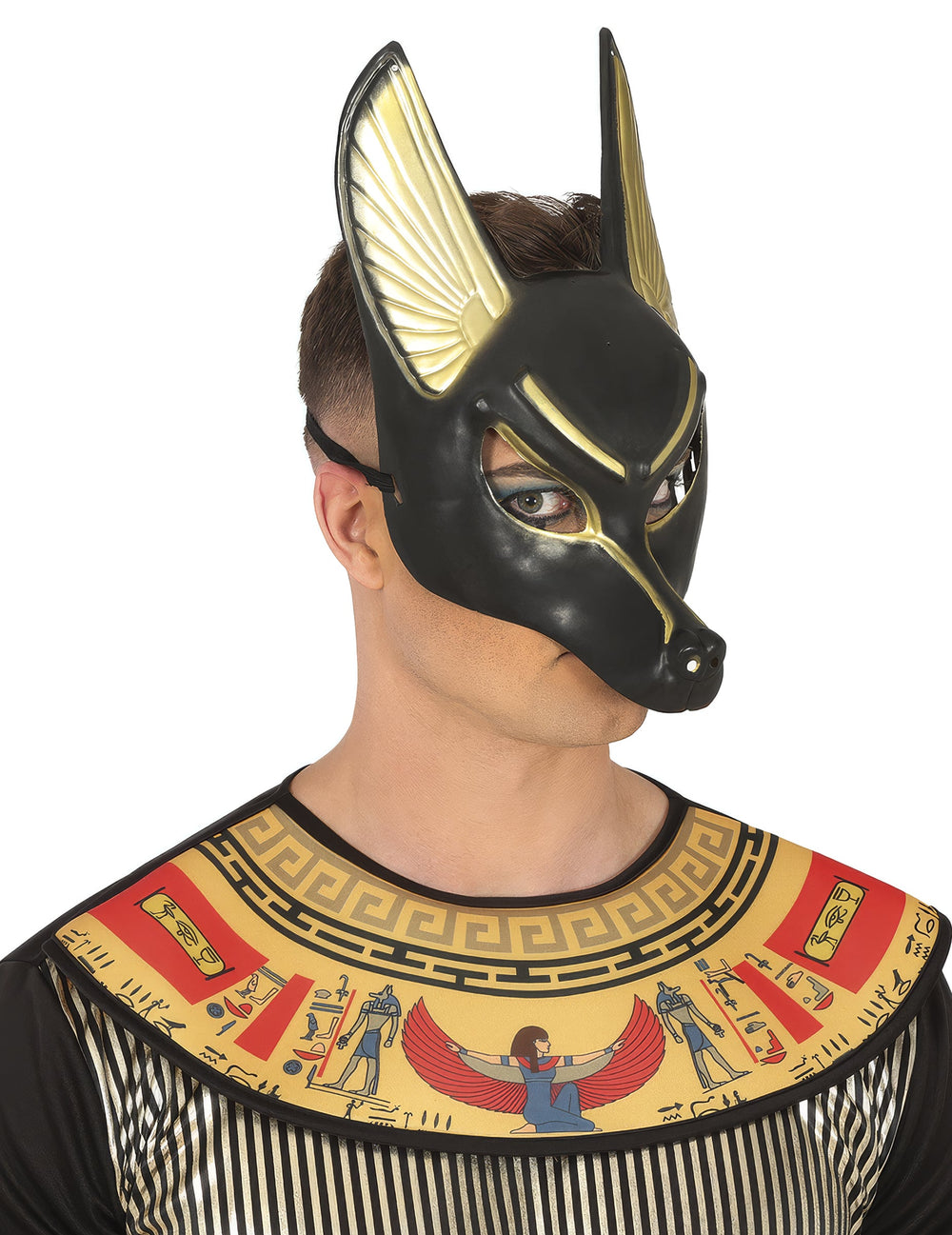 Vue de profil du masque d'Anubis