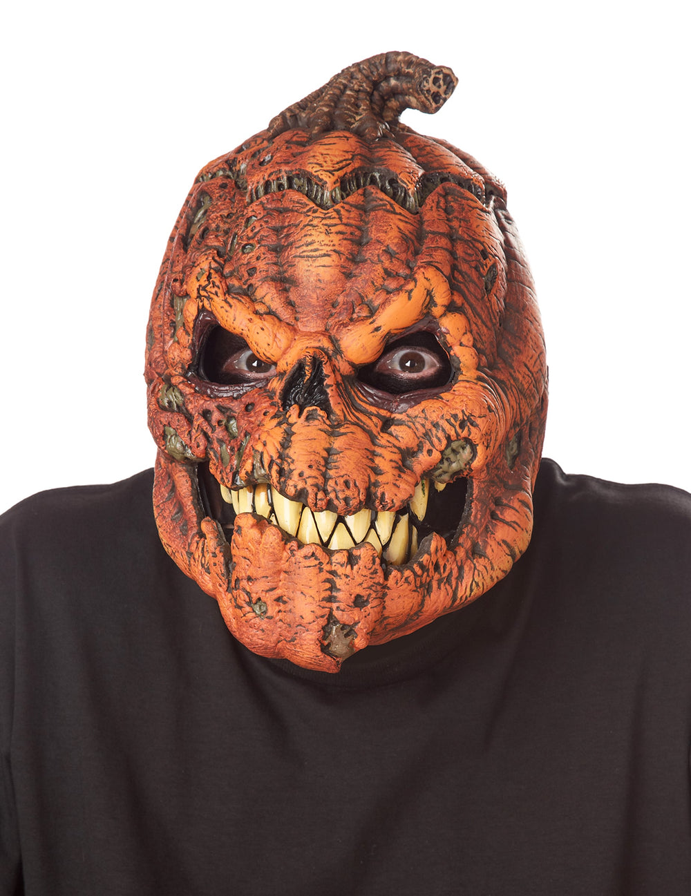 Masque articulé citrouille terrifiante ani-motion™ pour adulte orange avec dents pointues