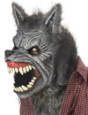 Masque articulé loup garou ani-motion™ pour adulte gris avec mâchoire mobile