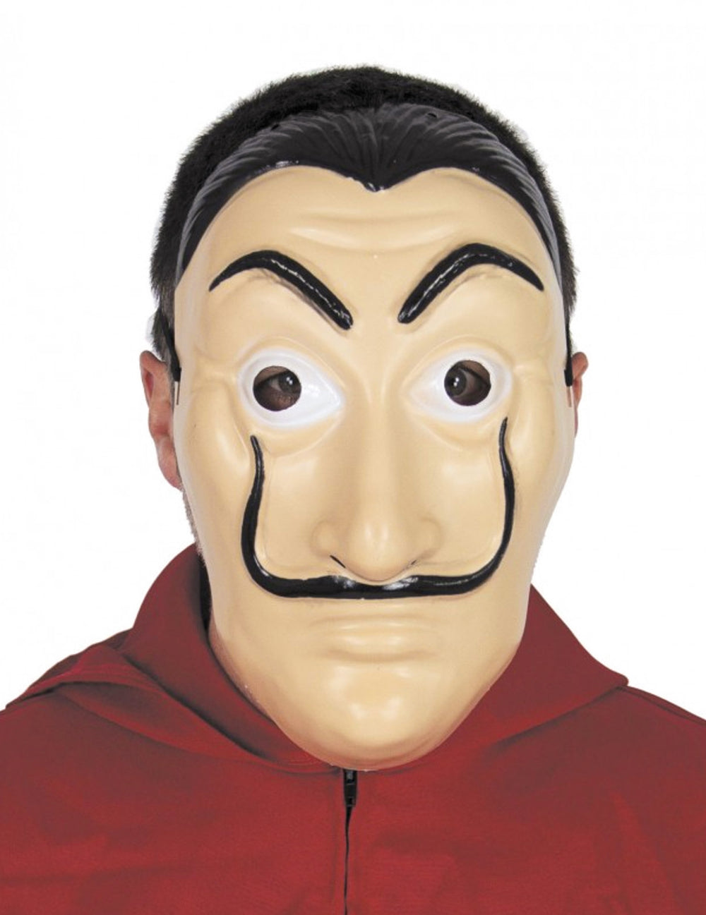 Masque bandit masqué pour adulte beige avec moustache noire
