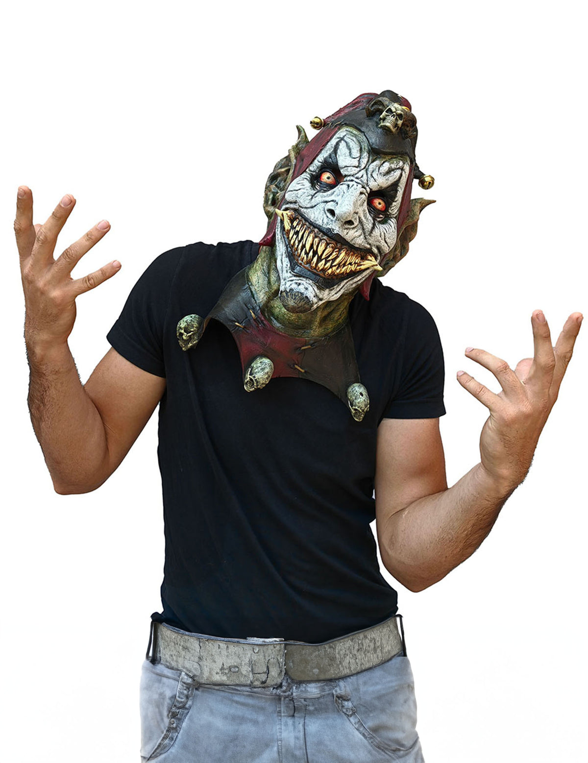 Mise en situation du masque d'arlequin malfaisant pour adulte