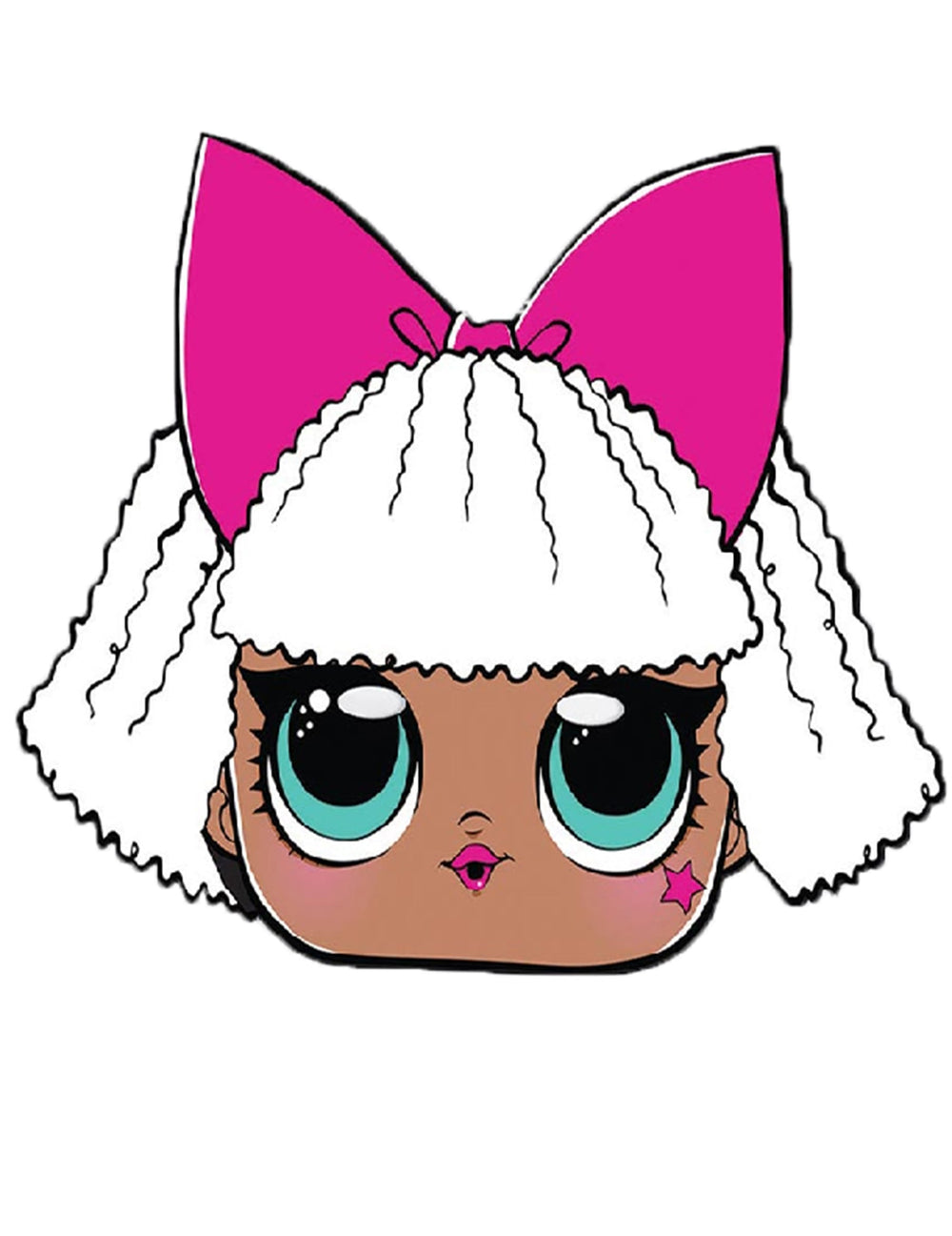 Masque en carton Diva LOL Surprise pour enfant blanc et rose avec noeud