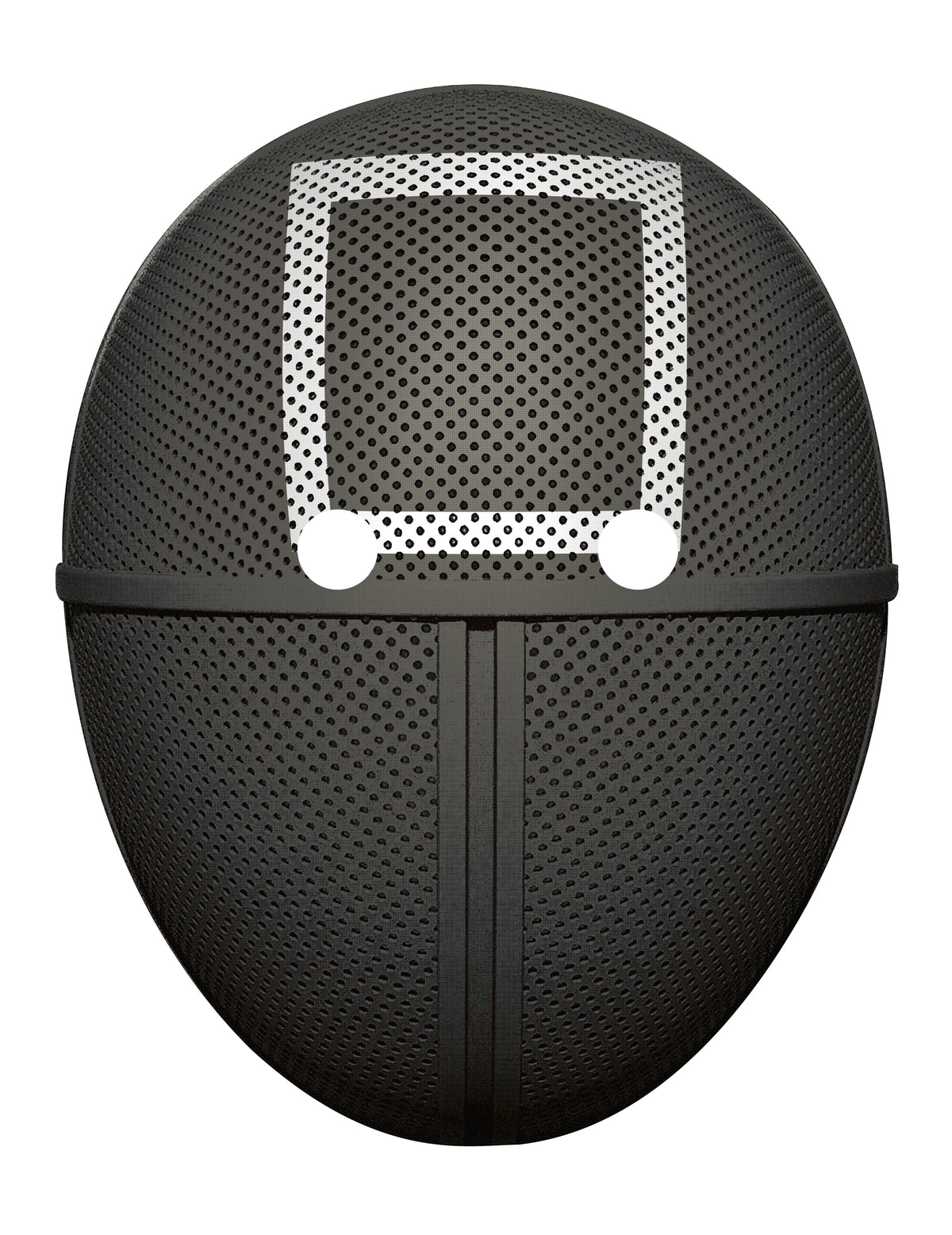 Masque en carton plat gardien de jeu carré pour adulte noir et blanc