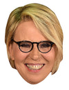 Masque en carton Maria de Flilippi pour adulte blonde avec lunettes noires
