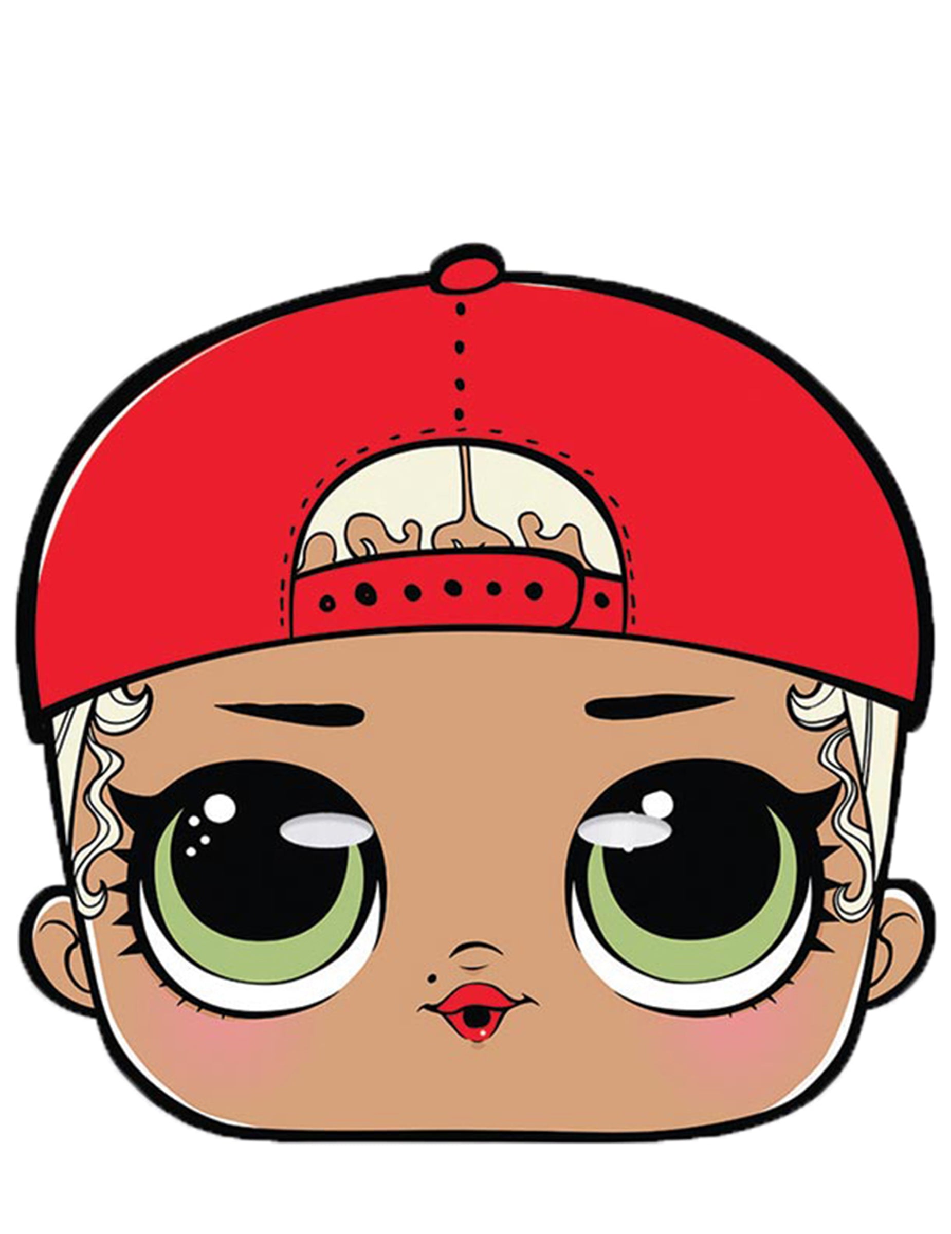 Masque en carton Mc Swag LOL Surprise pour enfant rouge