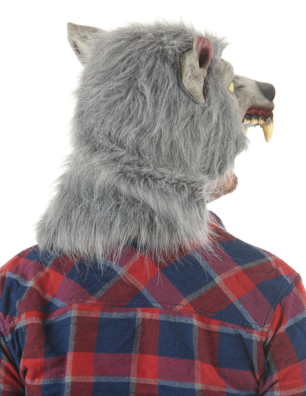 Vue de dos du masque en latex Loup garou