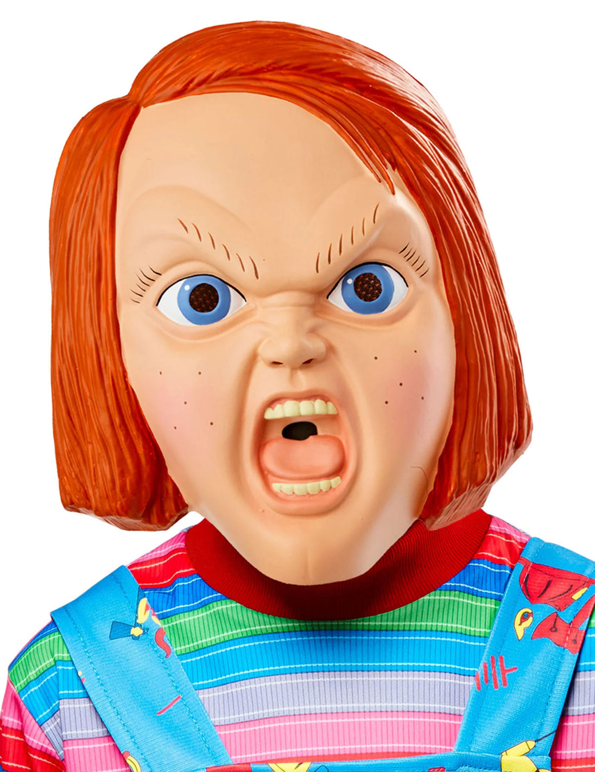 Masque en plastique Chucky pour adulte roux avec expression en colère