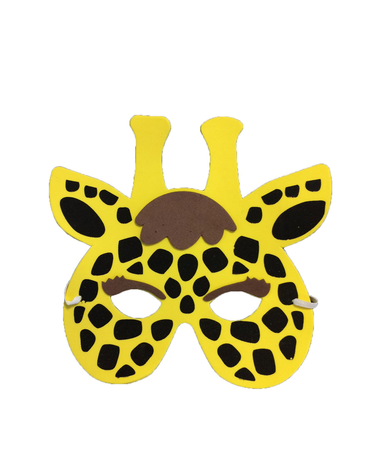 Masque girafe pour enfant jaune à taches noires et marron