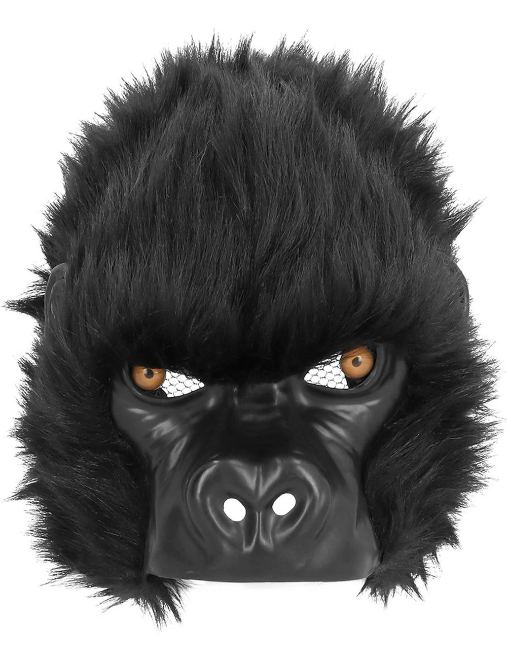 Détail du visage et de la fourrure du Masque Gorille pour adultes et enfants
