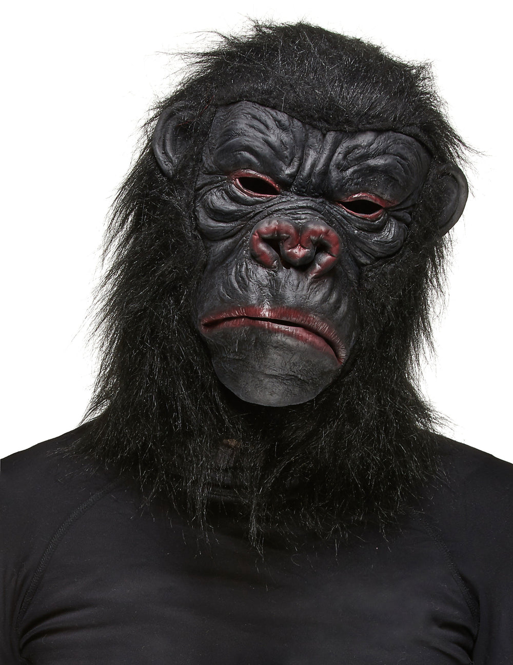 Masque de gorille pour adulte noir avec poils synthétiques
