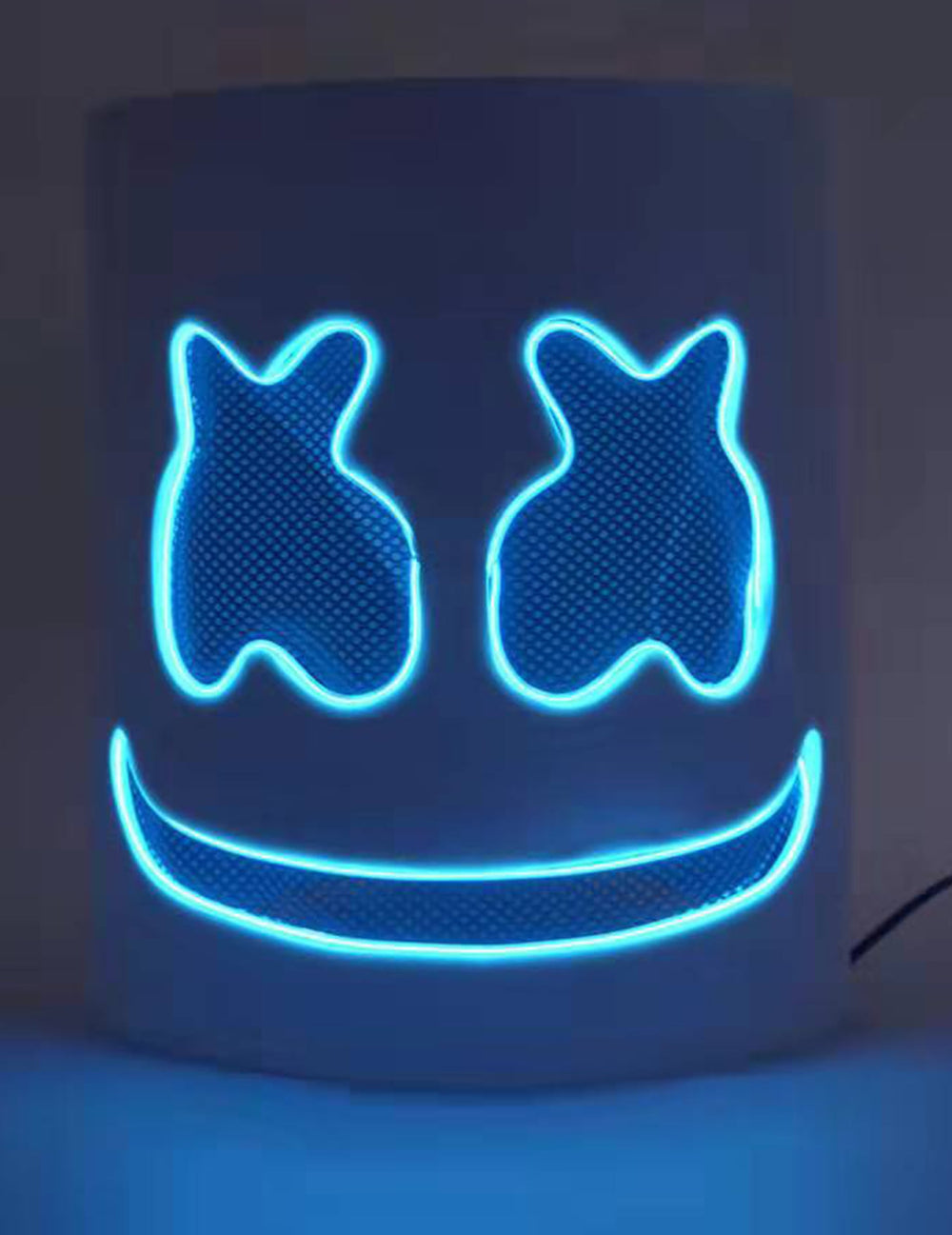 Masque DJ guimauve pour adulte à LED bleu