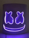 Masque DJ guimauve pour adulte avec LED violettes