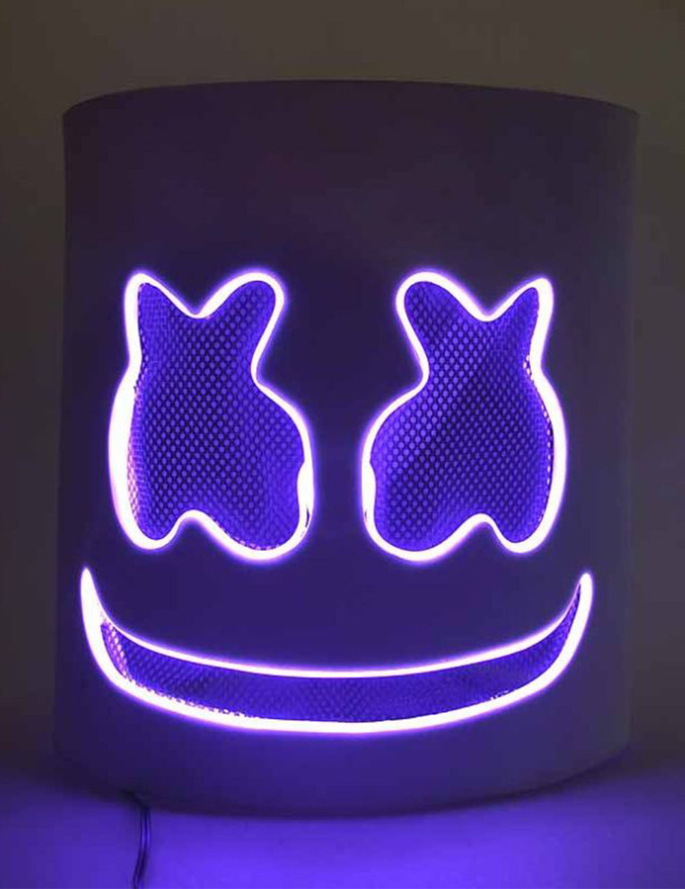 Masque DJ guimauve pour adulte avec LED violettes