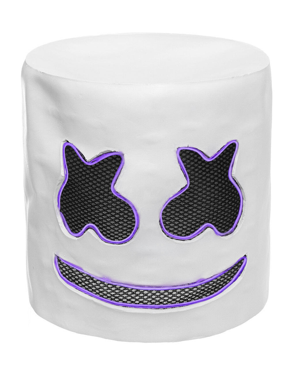 Vue de face du masque DJ guimauve pour adulte