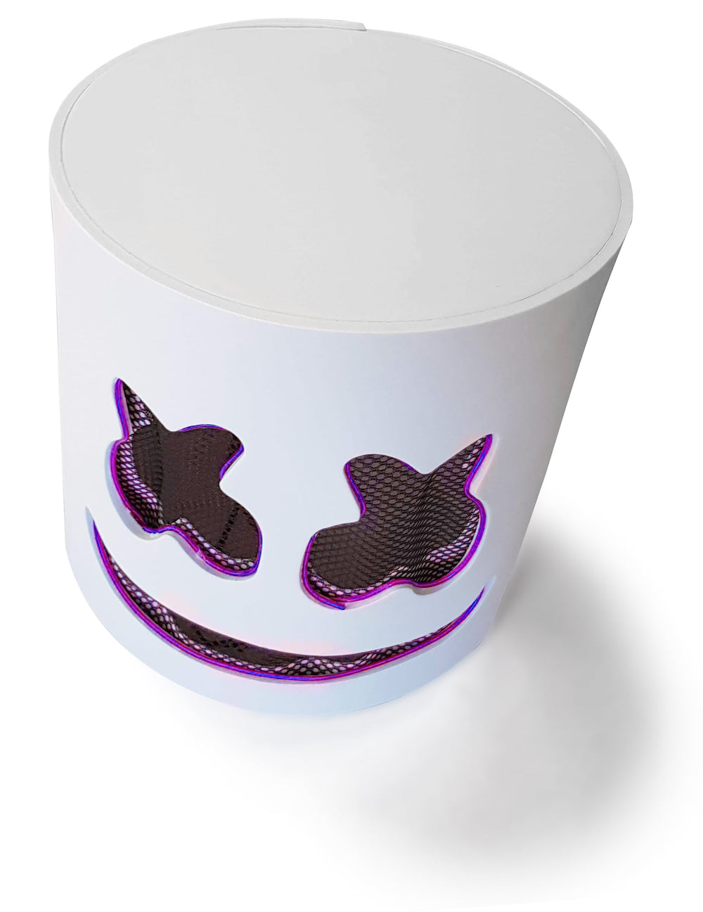 Vue de dessus du masque DJ guimauve pour adulte