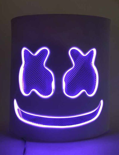 Masque DJ guimauve pour adulte avec LED violettes