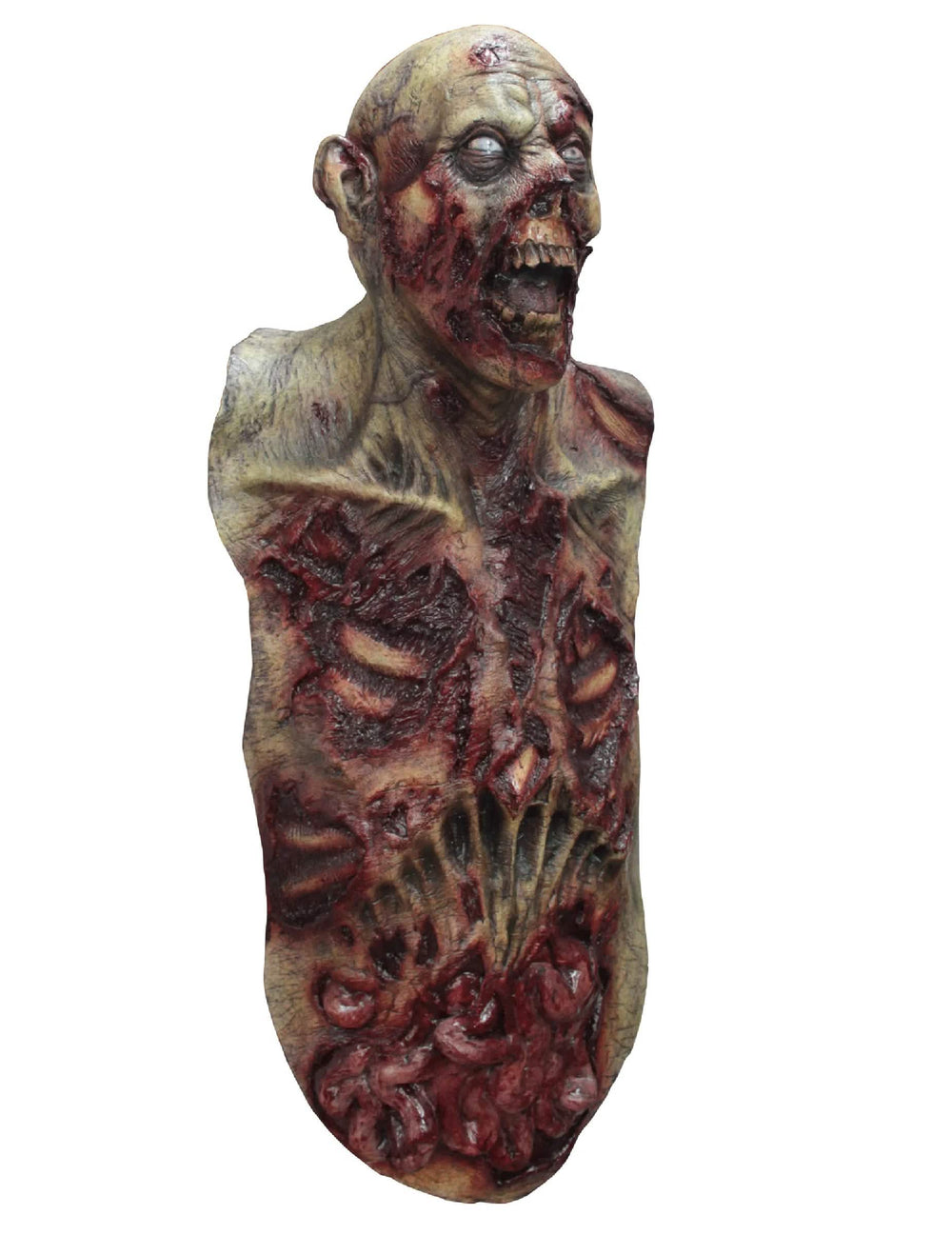 Máscara integral e busto zombie para adulto ensanguentado com tripas à vista