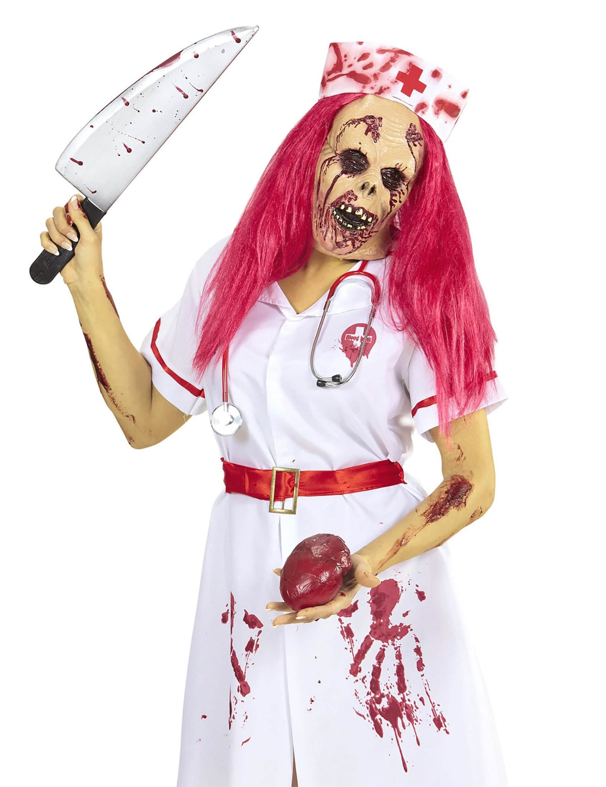 Máscara integral de enfermeira zombie