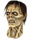 Masque intégral monstre Frankenstein zombie pour adulte beige avec cheveux et agrafes