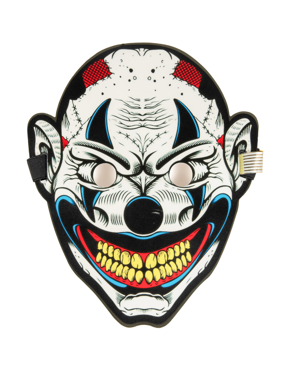 Masque joker lumineux pour adulte blanc noir et rouge