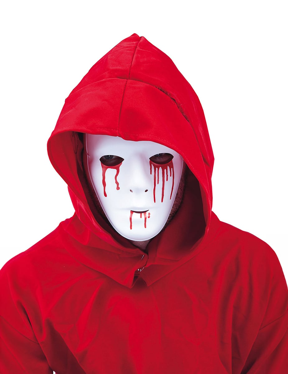 Masque larmes ensanglantées pour homme blanc et rouge
