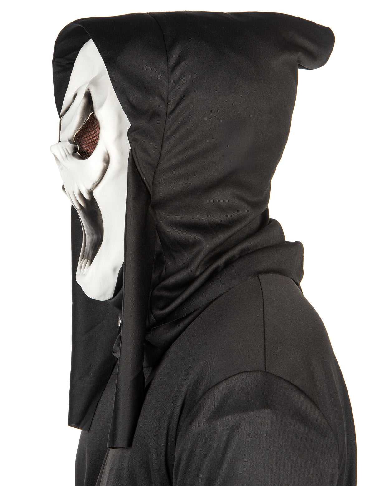 Vue de profil du masque latex dark skull